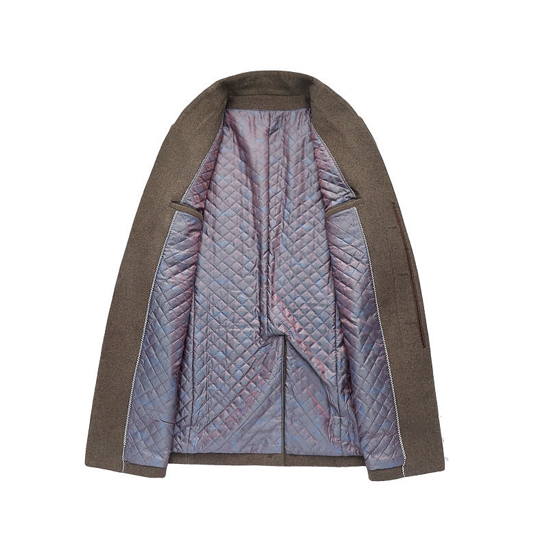 Herr Vinterkappa Yllekappa Rock Trenchcoat Utomhus Dagliga kläder Höst vinter Polyester Vindtät jacka Ytterkläder Kläder Mode Streetwear Slät Drottning Anne Enkelknäppt med Ett Knapphål 2025 - $83.99 –P15
