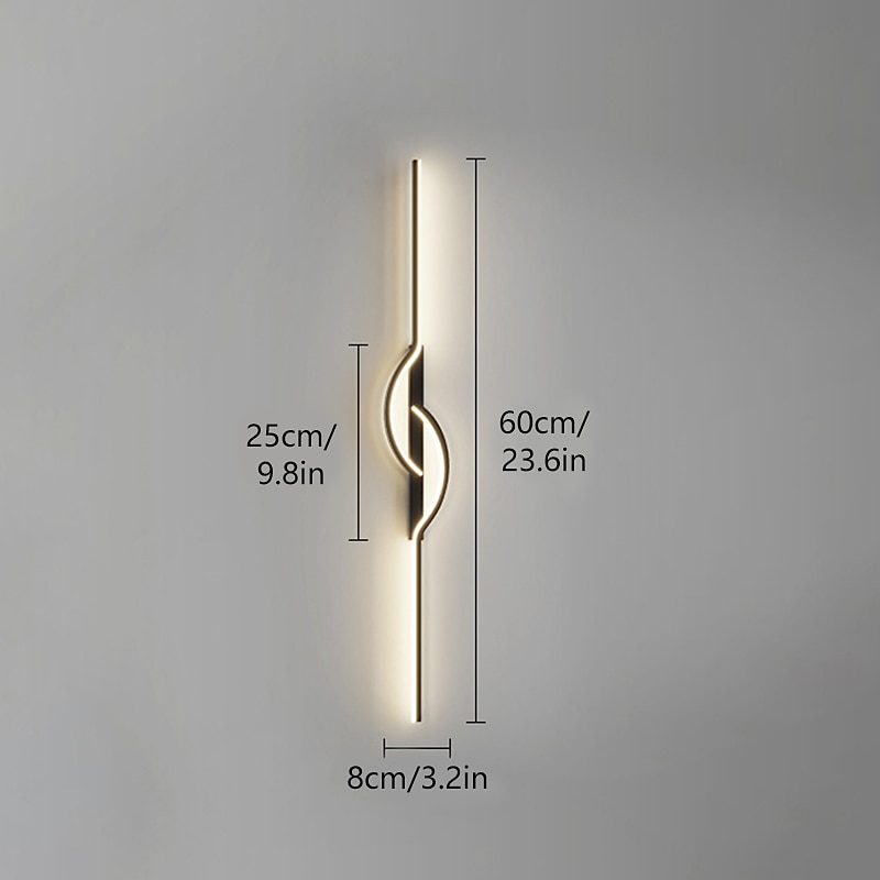 lightinthebox led interior luz de parede forro desin 60cm curva interior moderno simples lâmpada de parede led acrílico lâmpada de parede é aplicável ao quarto sala de estar banheiro corredor branco de 2025 por $116.99 –P6