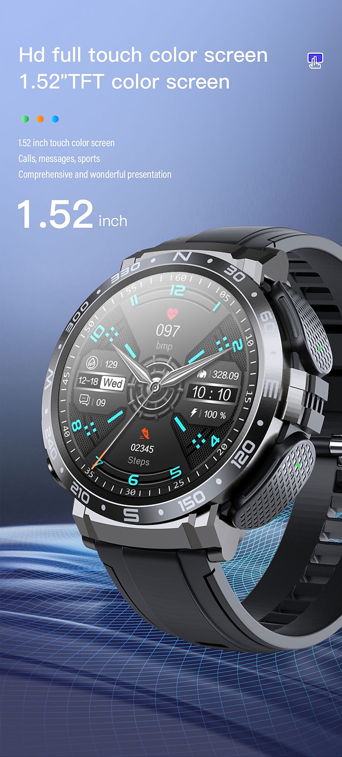 Headset Smart Watch TWS Two In One Wireless Bluetooth Dual Headset Call Health Blood Pressure Sport Music Smartwatch 2025 - $83.19 –P10