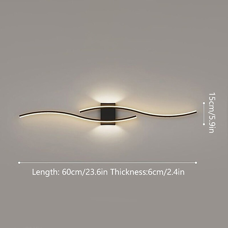 lightinthebox led nástěnná nástěnná lampa vnitřní 60/80cm 2 lehké minimalistické nástěnné světlo dlouhé svítidlo pro domácí dekorace vnitřní nástěnná světla pro obývací pokoj ložnice teplá bílá 2026 - $127.99 –P5