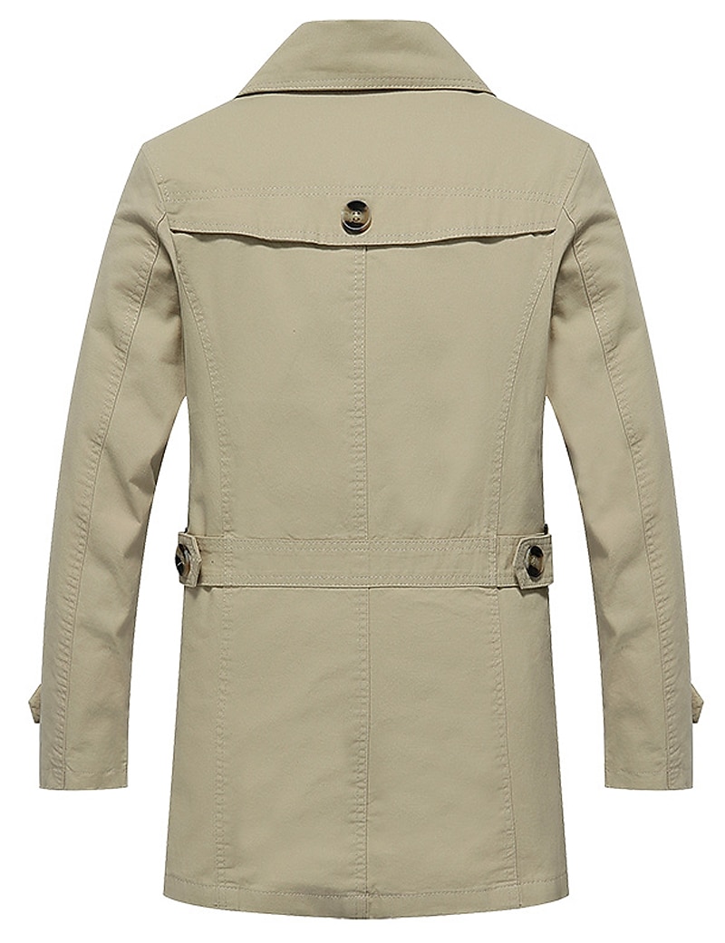 Herre Overgangsjakke Trenchcoat Ut på byen Vår & Vinter Polyester Vindtett jakke Yttertøy Klær Gatemote عادي Aftæpning Enkeltkneppet 2025 - $47.99 –P7