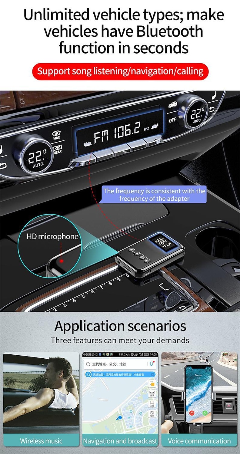 9 IN 1 bluetooth 5.0 Audio Transmitter Receiver Stereo Music Wireless Adapter 3.5mm AUX Jack FM Transmitter for Car TV MP3 PC 2025 - $21.99 –P13