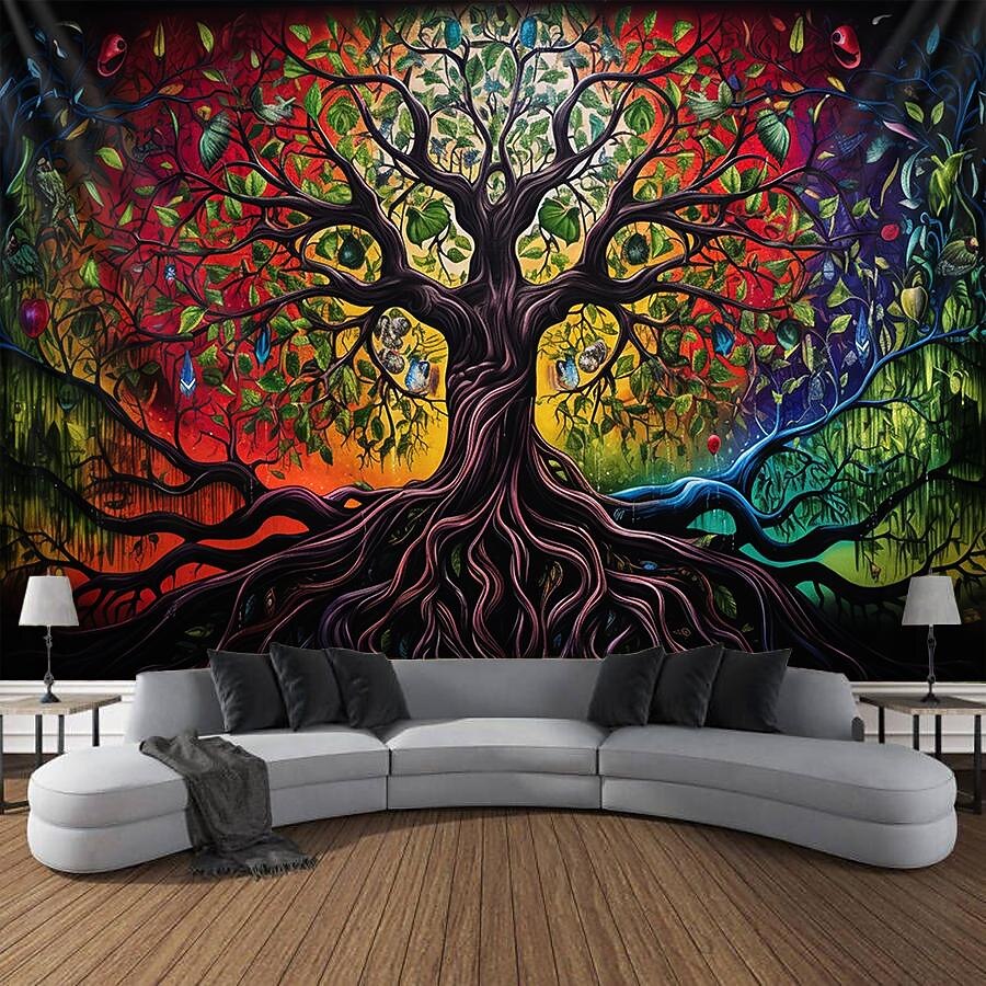 Fantasy Forest tapestry Tree of Life tapestry pagan tapestry