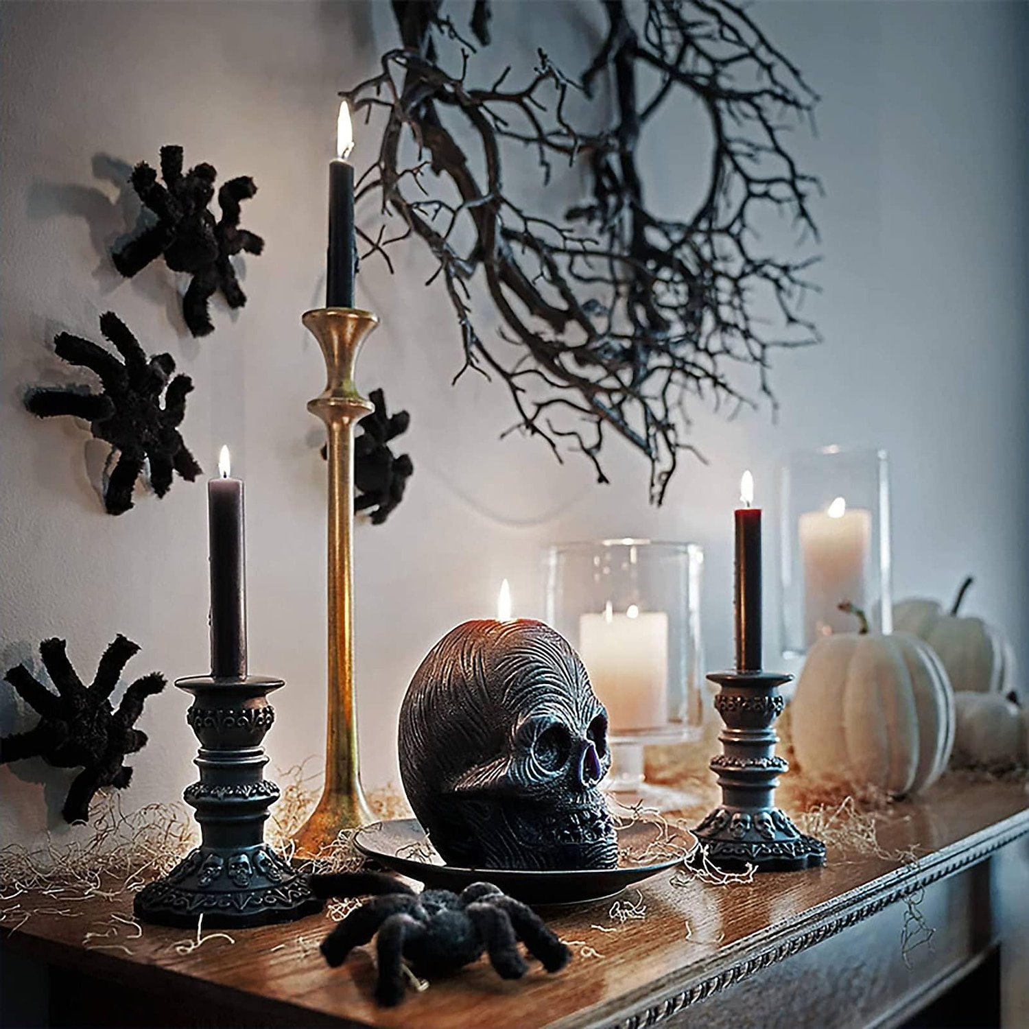 Halloween Wreath Decoration for Front Door Orange Lights Glitter Black Branch Wreath Halloween Decorations Home Indoor Outdoor Party Wall Decor Vintage Outside Hanging Window Garland Yard Scary 2026 - $21.79 –P2