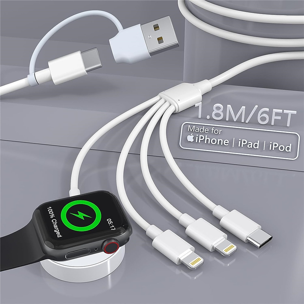 4-in-2 Apple Watch Charger Cable for Apple Watch/iPhone/Airpods Watch Magnetic Charging Cable with iWatch Series SE/8/7/6/5/4/3/2 2025 - $18.99 –P2
