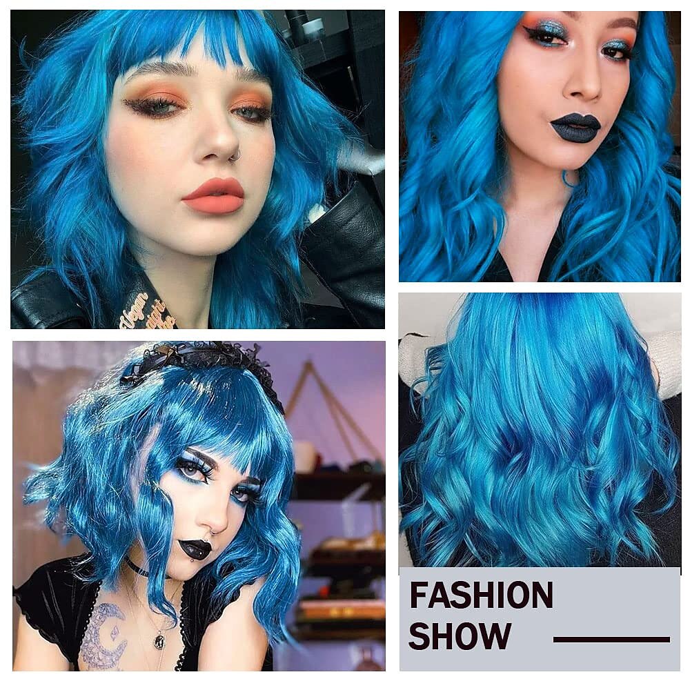 Pink Wig with Bangs Short Wavy Pink Wigs for Women Bob Wig 14 Inch Shoulder Length Middle Part Pastel Wig Curly Synthetic Colored Wigs for Girls Daily Cosplay Party Use 2025 - $21.99 –P18