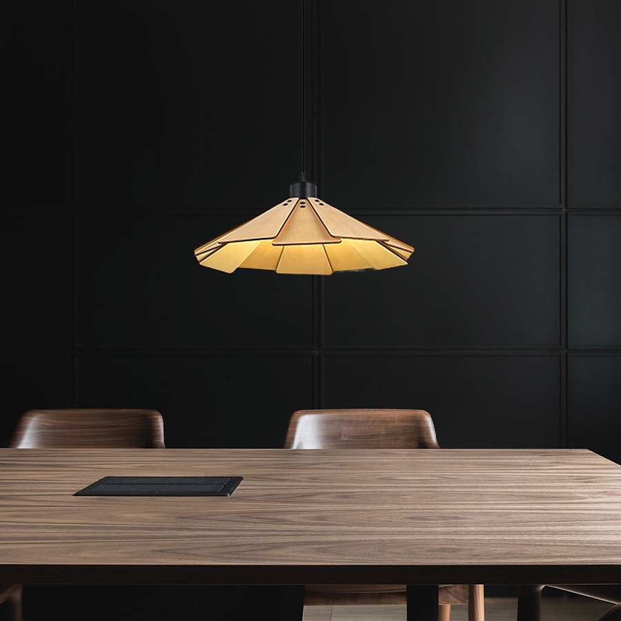 lampada a sospensione moderna lampada a sospensione geometrica paralume in legno naturale illuminazione corridoio lampadario lampada da soffitto per camera da letto cucina isola fattoria 110-240v del 2025 a $152.99 –P14