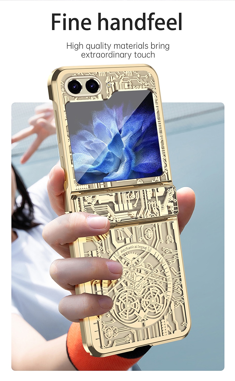 Phone Case For Samsung Galaxy Z Flip 7 Z Flip 6 Z Flip 5 Z Flip 4 Z Flip 3 Back Cover Pattern Anti-Scratch Shockproof Tile TPU PC 2025 - $13.99 –P7