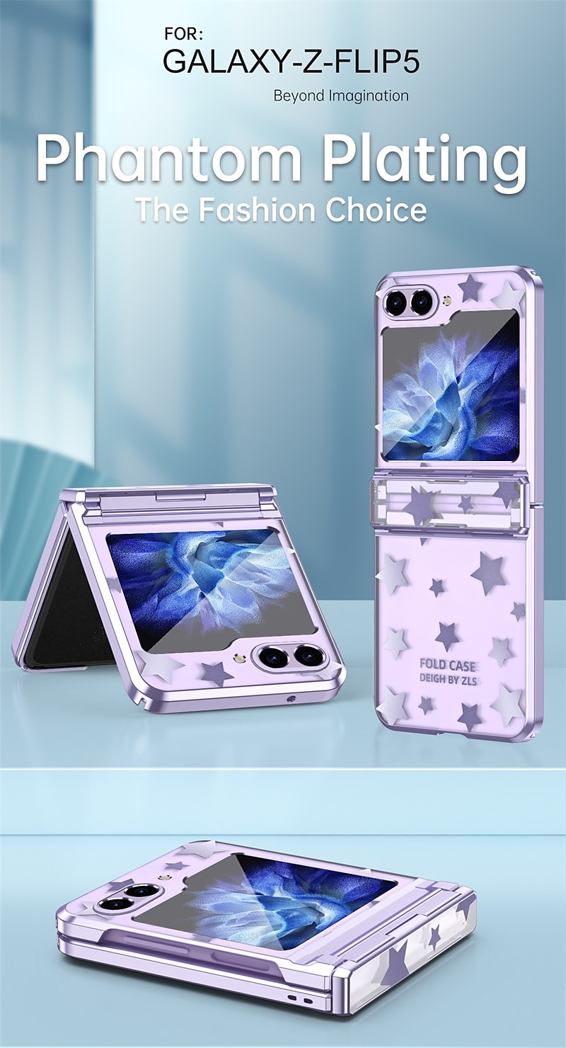 Phone Case For Samsung Galaxy Z Flip 6 Z Flip 5 Z Flip 4 Z Flip 3 Back Cover Slim Plating Full Body Protective Graphic PC 2025 - $23.99 –P1