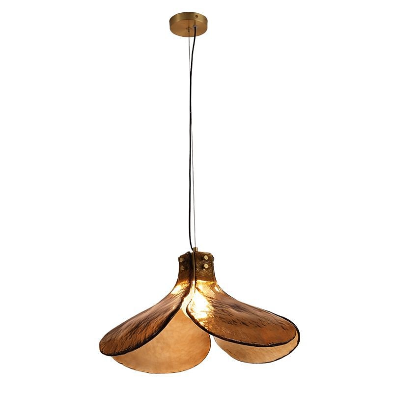 lampada a sospensione a led design floreale in vetro paralume ambra e12/e14 lampada a sospensione per interni loft lampada a sospensione a soffitto regolabile in altezza camera da letto bar del 2025 a $229.99 –P10