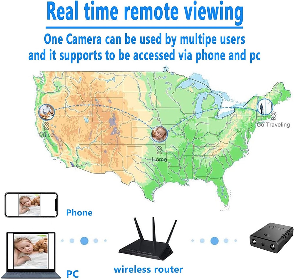 2025年 ミニスパイ隠しカメラ HD 480p Wi-Fi セキュリティカメラ ワイヤレス ナニーカメラ モーション検知 ナイトビジョン 電話アプリ付き 自宅 オフィス 屋内 ビデオ監視  コレクション – $47.99 –P8