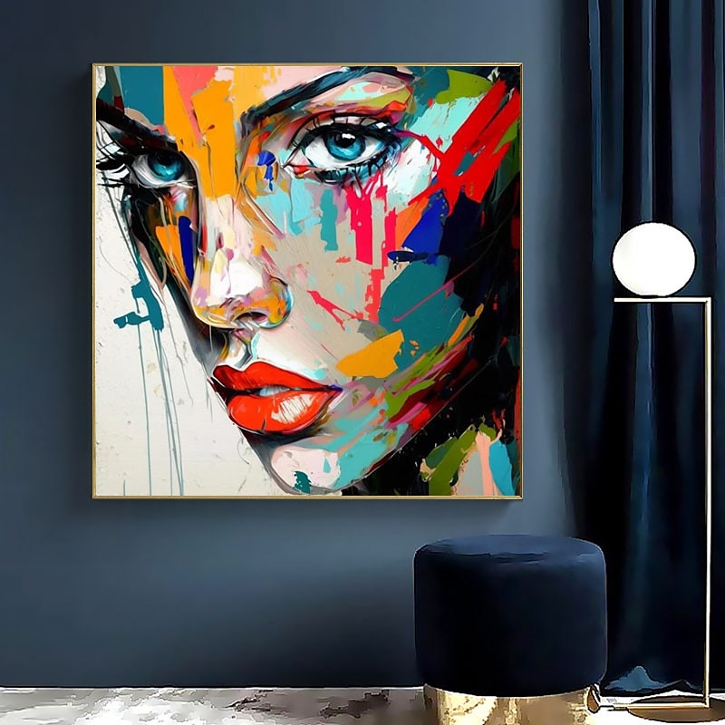 Handgjord Hang målad oljemålning HANDMÅLAD Fyrkantig Abstrakt Människor Modern Utan innerram (utan ram) 2026 - $121.99 –P6