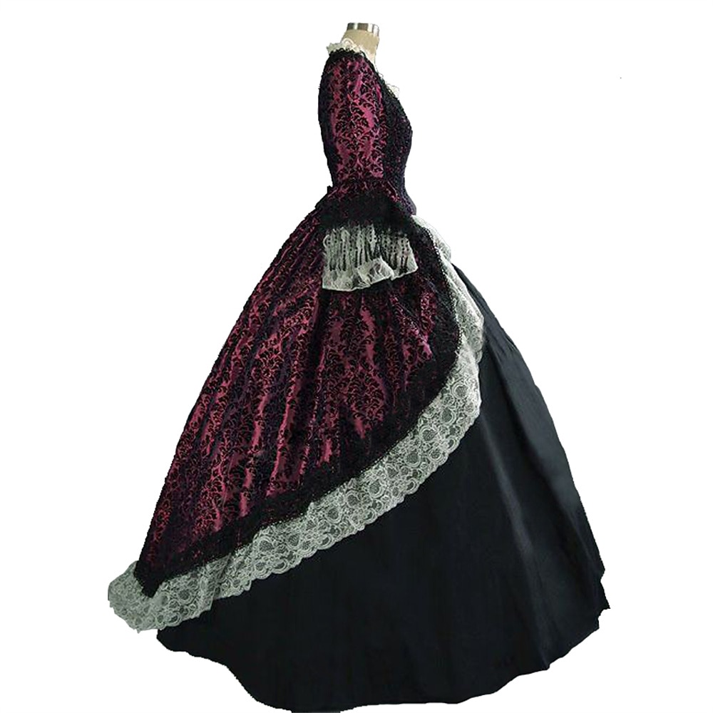Rococò Vittoriano Abito da cocktail Lunghezza al pavimento Vestito Costume da festa Mascherata Manica del polsino svasato Taglie Forti Abito da ballo Costume Per donna Reale Carnevale Mascherata del 2026 a $121.99 –P7