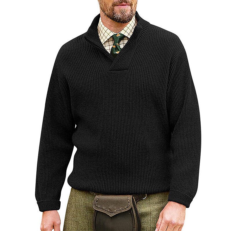 Herren Zur Seite fahren Kurz gestrickt Stricken Lang Gestrickt Solide / einfarbig V Ausschnitt Warm-Ups Freizeitskleidung Bekleidung Bischof Ganzjährig Schwarz Weiß M L XL 2025 - $41.99 –P3