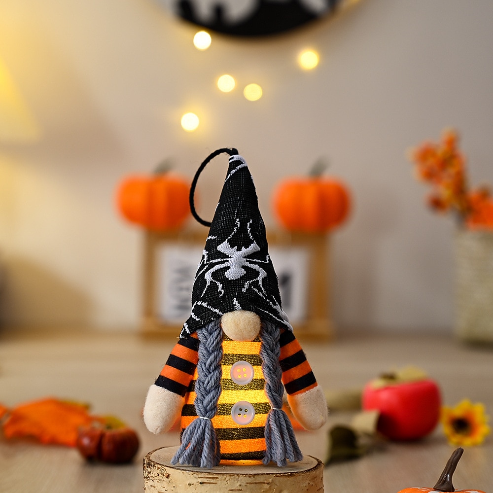 Halloween Bat Hat Faceless Gnome Doll with Lights Hanging Pendant Tree Decor Harvest Sunflowers Plush Doll Decorations For Home 2026 - $6.49 –P9