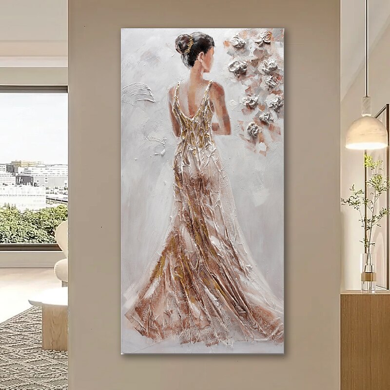 Pittura A Olio Fatta A Mano Dipinta A Mano Arte Della Parete Persone Astratte Pittura Su Tela Decorazione Della Casa Decor Telaio Allungato Pronto Da Appendere del 2025 a $184.99 -P2