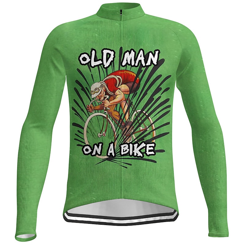 Men's Cycling Jersey Graphic Letter & Number Long Sleeve Bike Jersey Top with 3 Rear Pockets Mountain Bike MTB Road Bike Cycling Quick Dry Reflective Strips Back Pocket Moisture Wicking Sports Dark 2026 - $34.99 –P11