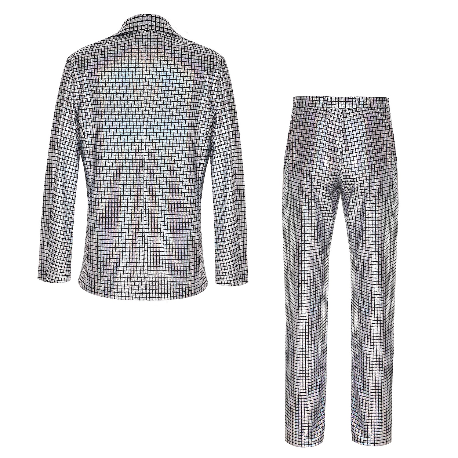 disco 1980erne Bukser Drakter Dresser & Blazere Disk Paljetter Herre Karnevalskostyme Maskerade Ytelse Fest Klubb Voksne Frakk Bukser Alle årstider 2025 - $57.99 –P8