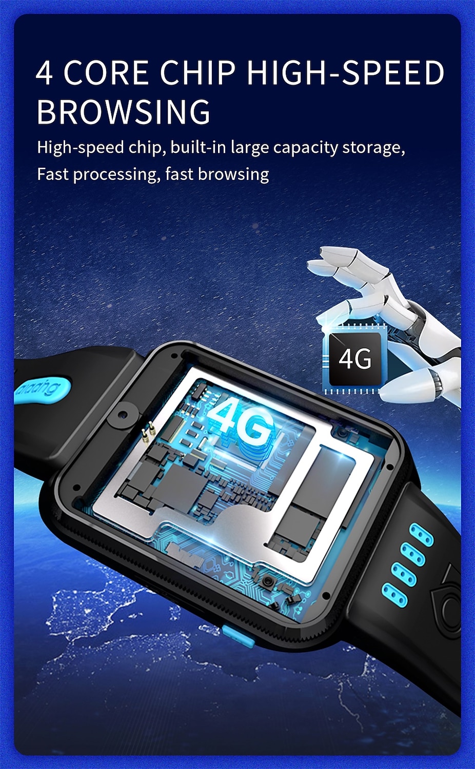 2025年 696 W5PRO スマートウォッチ 1.83 インチ キッズスマートウォッチフォン ブルートゥース 4G 歩数計 着信通知 目覚まし時計 と互換性があります Android iOS キッズ GPS ハンドフリーコール カメラ IP 67 41mmの時計ケース コレクション – $95.99 –P11
