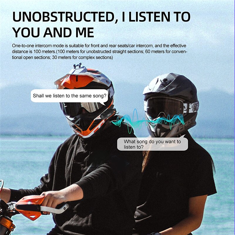 New Motorcycle Bluetooth Headset Intercom Outdoor Riding Headset, Motorcycle BT Intercom with FM Radio Helmet BT Headset Waterproof Universal Communication System for ATV Dirt Bike Motorcycle 2025 - $91.99 –P10