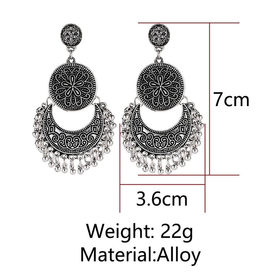 1 Paar Bohemian-Sonnenbrille aus Legierung &Mondohrringe für Damen, tägliches Festival, Abschlussball, Date, Strand 2025 - $8.49 –P6