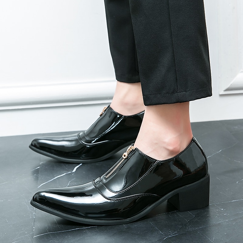 Miesten Oxford-kengät Muodolliset kengät Juhlakengät Brittiläiset ruudulliset kengät Englantilainen Joulu Juhlat joulu Kiiltonahka Korkeutta lisäävä Nauhat Hopea Musta Punainen Kevät Syksy 2025 - $79.99 –P10