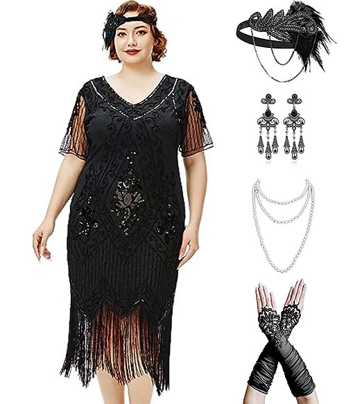 Retró Ordító 20-as évek 1920-as évek Flapper ruha Ruhák Szerepjáték Jelmezek A nagy Gatsby Esküvői Vendég Flitter Rojt Jelmez Női Karácsony Mindszentek napja Farsang Halloween Buli / Este Esküvői 2025 - $69.99 –P1