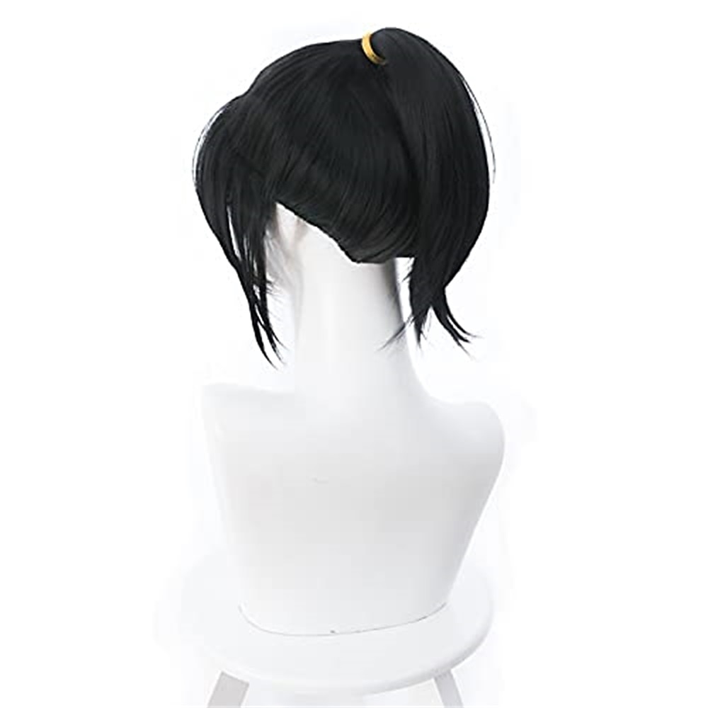 käytä wreck-it ralph vanellope von schweetz cosplay peruukki vanellope von schweetz musta korkea poninhäntä anime prop peruukit halloween peruukit 2025 - $21.99 –P4