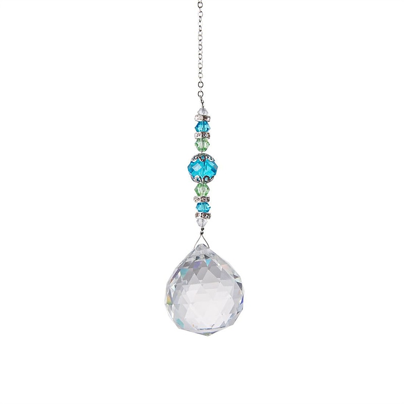 1 peça suncatcher de cristal, bola de prisma de janela, fabricante de arco-íris, pingente pendurado para casa, jardim, quintal, quarto, varanda, pátio, decoração de 2025 por $6.99 –P11