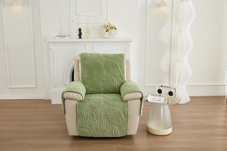 Recliner Sofa Slipcover Sage Green Sofa Cover Leaf Jacquard Sofa Couch Cover  Furniture Protector with Elastic Straps for Pets Kids Children Dog Cat 2024  - $41.99