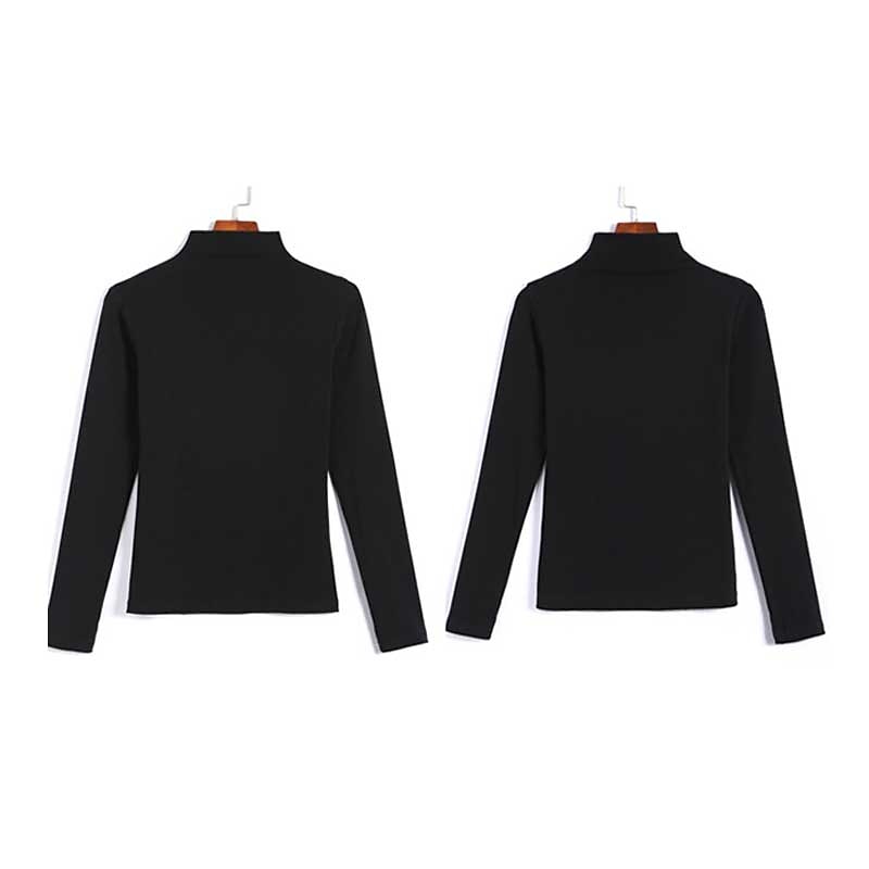 Per donna maglietta Maglieria intima Camicia di fondo Liscio Essenziale Manica lunga A collo alto Collo alto Top regolari Giornaliero Fine settimana Dolcevita bordeaux più velluto felpa nera a collo del 2025 a $15.99 –P10