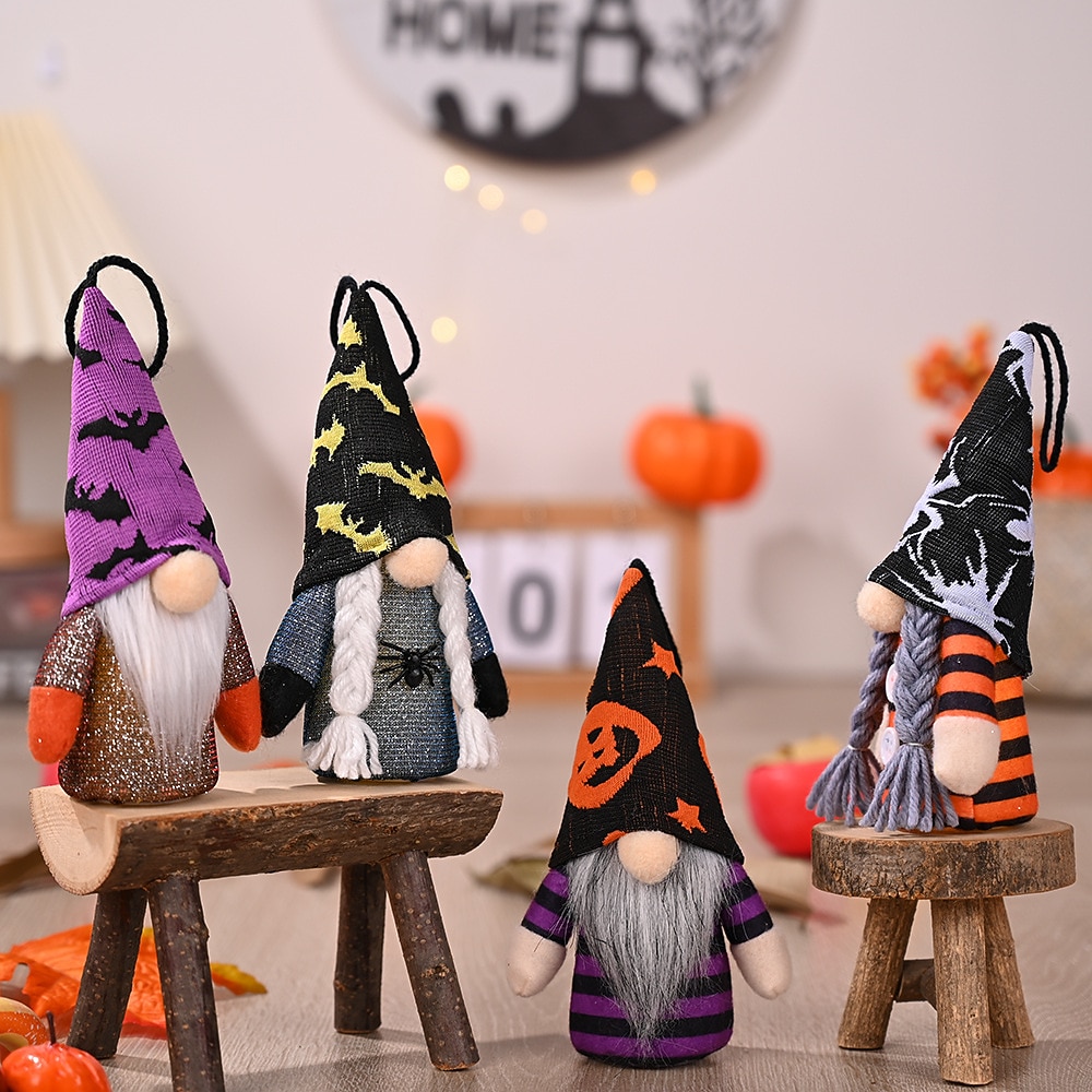 Halloween Bat Hat Faceless Gnome Doll with Lights Hanging Pendant Tree Decor Harvest Sunflowers Plush Doll Decorations For Home 2026 - $6.49 –P3