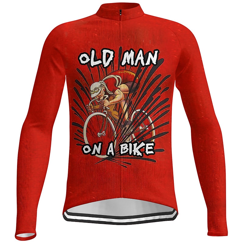 Men's Cycling Jersey Graphic Letter & Number Long Sleeve Bike Jersey Top with 3 Rear Pockets Mountain Bike MTB Road Bike Cycling Quick Dry Reflective Strips Back Pocket Moisture Wicking Sports Dark 2026 - $34.99 –P8