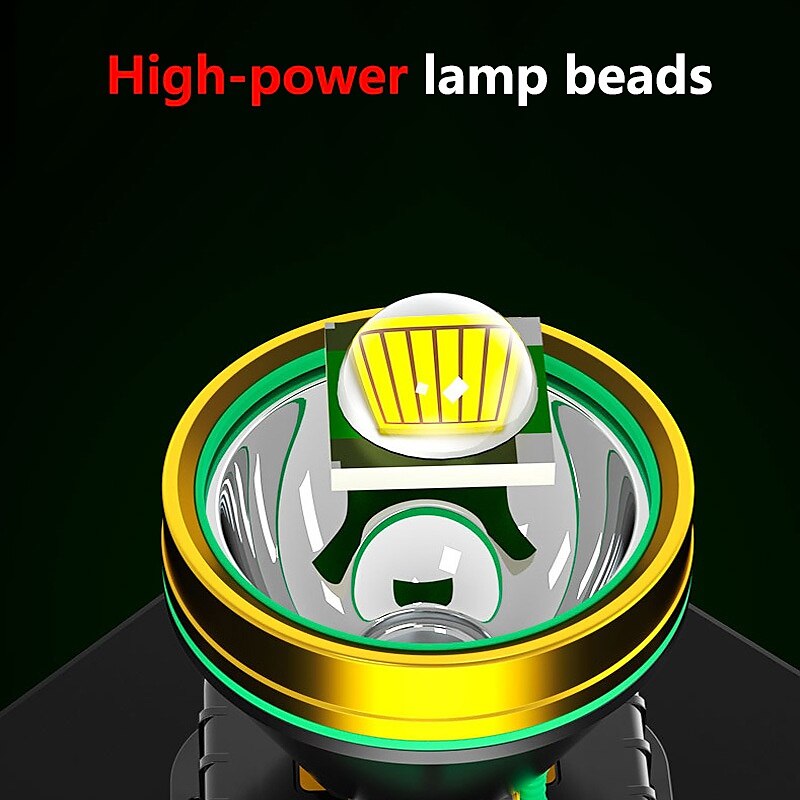 LED headlight super bright USB rechargeable miner's lamp high-power glare flashlight head-mounted field fishing lamp super-capacity battery torch white light and yellow light two kinds of lighting 2025 - $15.99 –P6