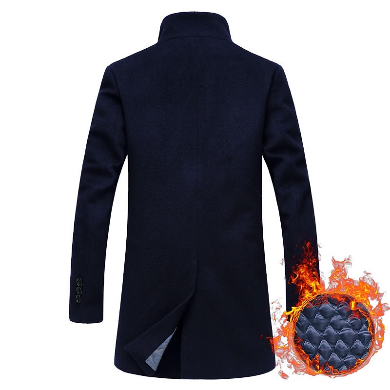 Herr Vinterkappa Yllekappa Rock Trenchcoat Utomhus Dagliga kläder Höst vinter Polyester Vindtät jacka Ytterkläder Kläder Mode Streetwear Slät Drottning Anne Enkelknäppt med Ett Knapphål 2025 - $83.99 –P10
