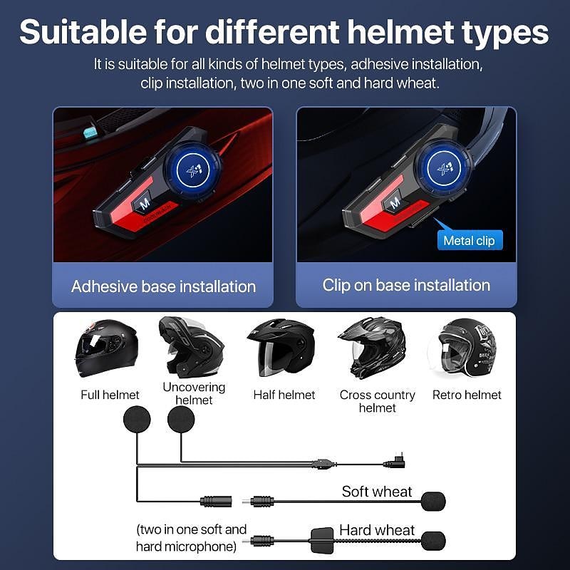 X7 Bluetooth 5.0 Motorcycle Helmet Headset Headphone Wireless Motorcycle Handsfree Stereo Earphone MP3 Speaker Waterproof 2025 - $63.99 –P4