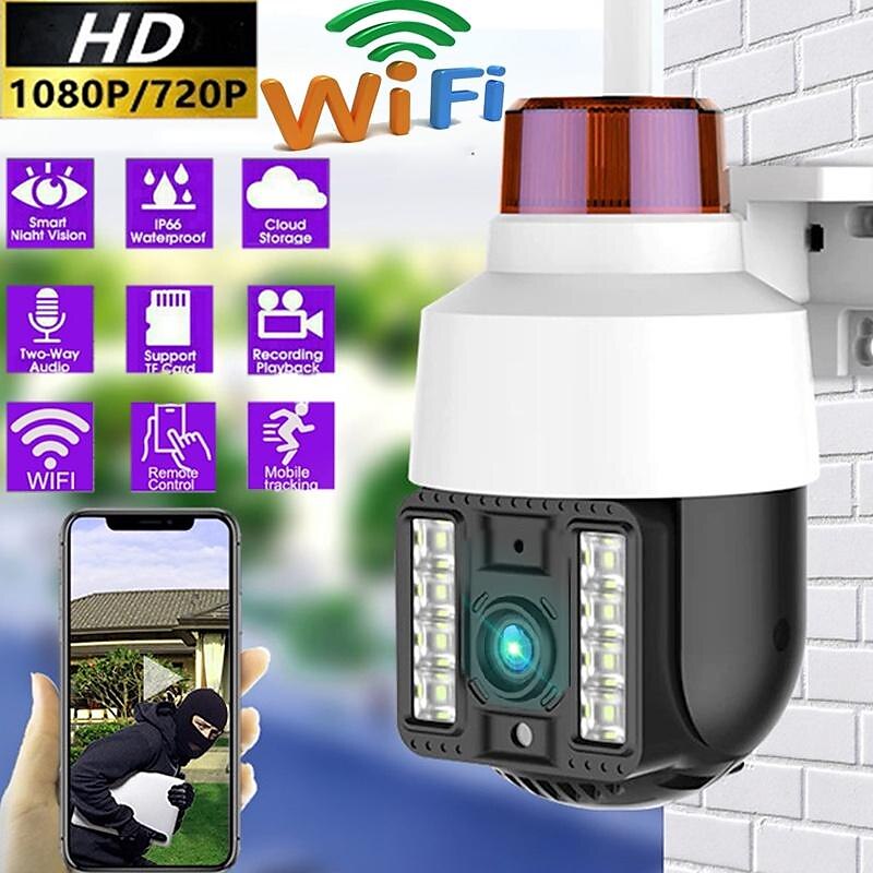 Wireless Speed Dome Security Camera Humanoid Tracking Sound and Light Alert Smart Full Color Night Vision Bilingual Intercom Outdoor PTZ IP Camera CCTV Security Surveillance Camera(720P/1080P) 2025 - $49.99 –P1