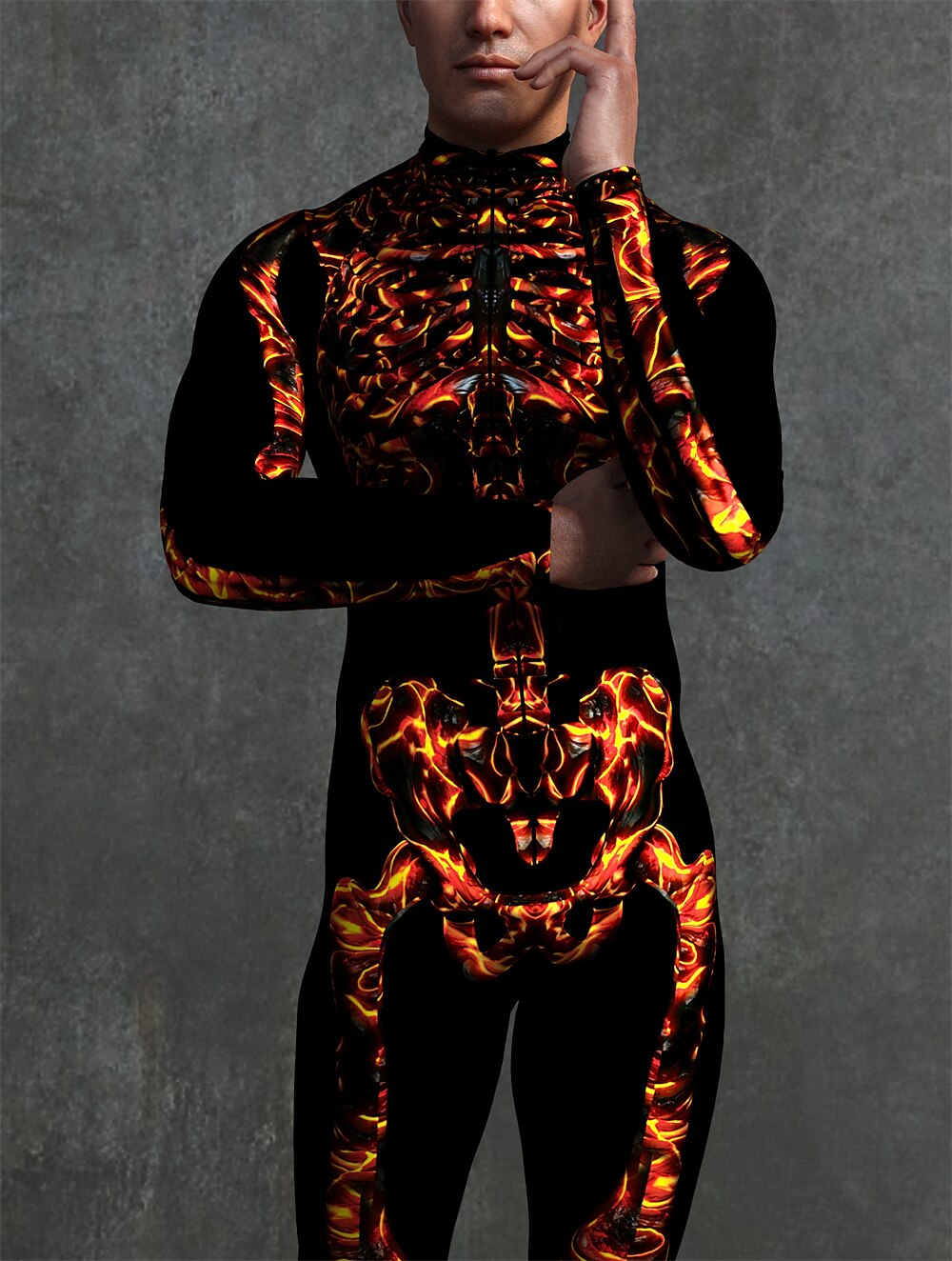 Totenkopf Halloween Cosplay Kostüm Bodysuits Ganzkörper-Catsuit Karnevalskostüm Ganzkörperanzug Einteiler Gruseliges Kostüm Kinder Erwachsene Herren Damen Maskerade Karneval Party Halloween Einfache 2025 - $37.99 –P11