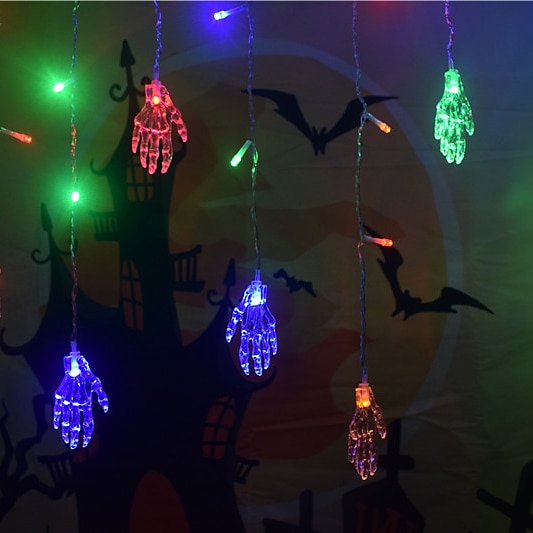 Halloween Decorations 3.5M 96Led LED Icicle Curtain String Lights, 3D Pumpkin Ghost Lantern for Home Party Holiday Lights EU US AU UK Plug 2025 - $17.99 –P10