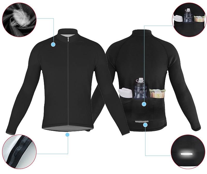 Herr Cykeltröja med Haklapp-tights Långärmad Bergscykling Vägcykling Vinter Gul Rubinrött Blå Grafisk Cykel Träningsdräkter 3D Tablett Andningsfunktion Snabb tork Bakficka Polyester Elastan sporter 2025 - $46.99 –P3