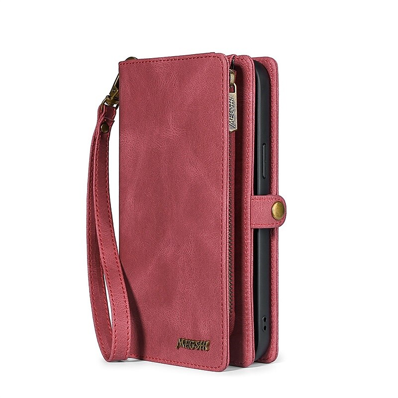 Phone Case For iPhone 15 Pro Max Plus iPhone 15 Pro Max 14 Plus 13 12 11 Pro Max Wallet Case Magnetic Zipper with Lanyard Solid Color TPU PC PU Leather 2025 - $34.99 –P6