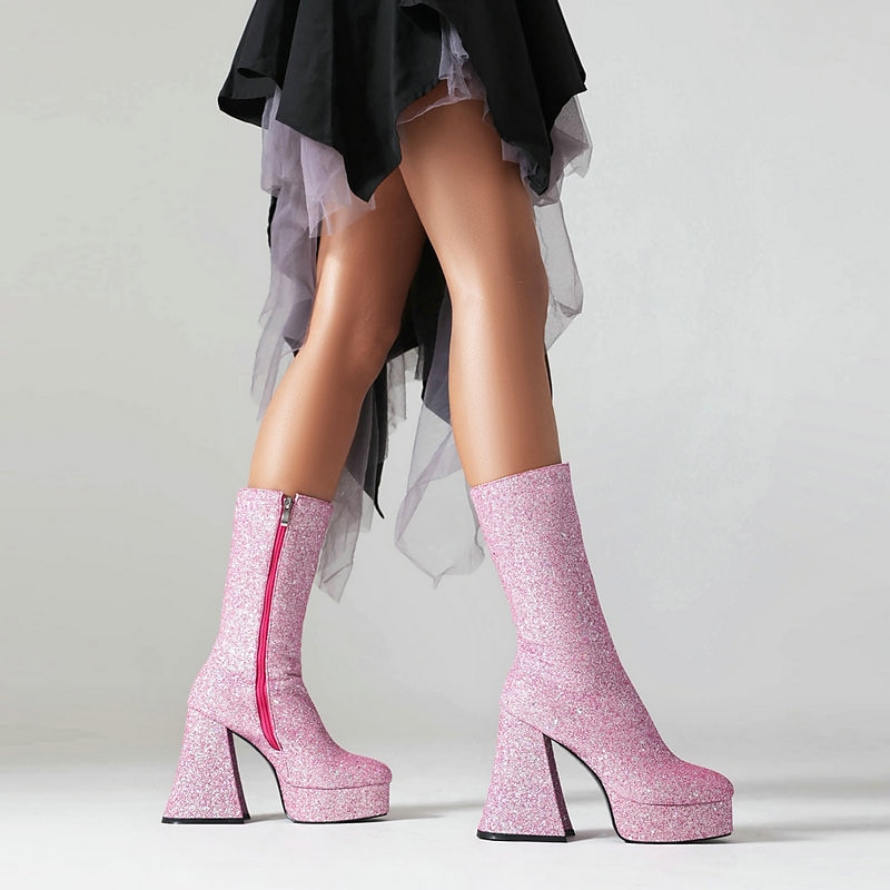 Retro Vintage 1970s Shiny Metallic Shoes Gogo Boots Abba Costume Disco Women's Carnival Party Club Pride Parade Adults' Shoes Spring Fall 2025 - $92.99 –P3