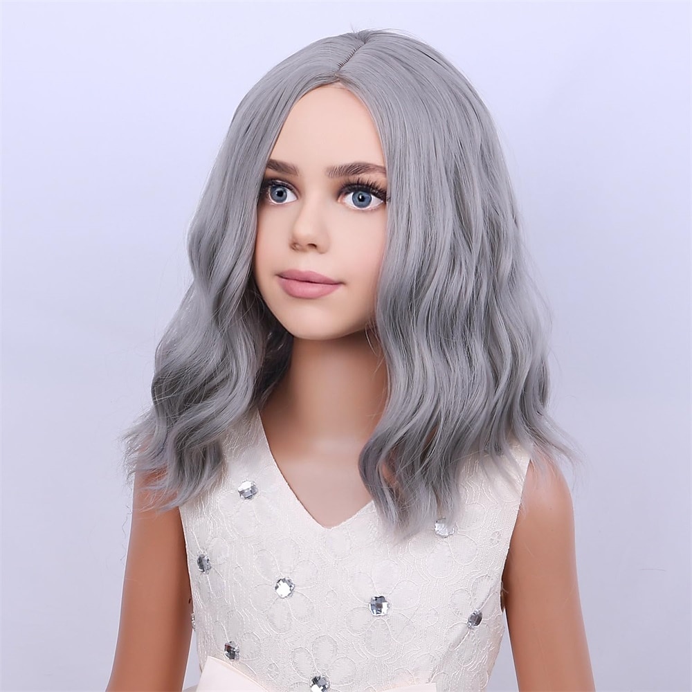 Blonde Perücke Kinder Kinderperücke kurze wellige Perücke aschblonde Perücke gemischte blonde Perücke für Mädchen Cosplay Party hitzebeständige blonde synthetische Haarperücke Halloween Perücken 2026 - RON 84.64 –P17
