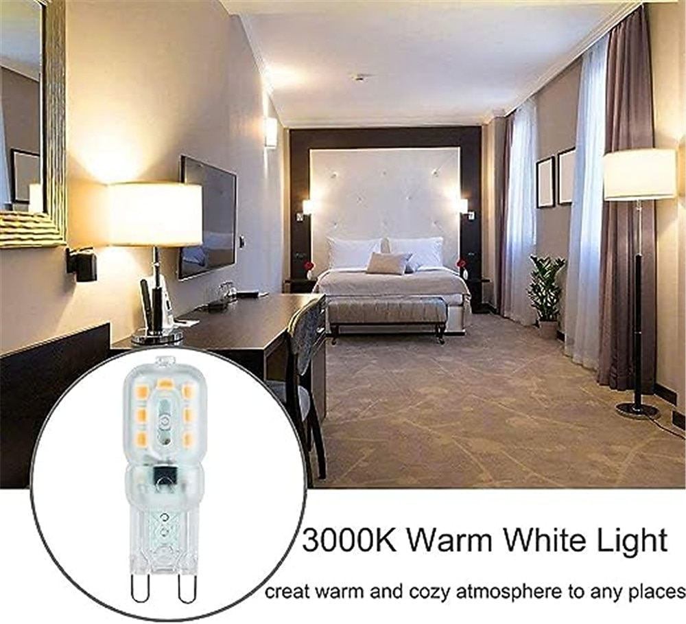 2025年 10 個 g9 LED ライト調光可能な電球 3 ワット 5 ワット smd 2835 スポットライトクリスタルシャンデリア交換 20 ワット 30 ワットハロゲンランプ照明 ac 220v  コレクション – $21.99 –P6