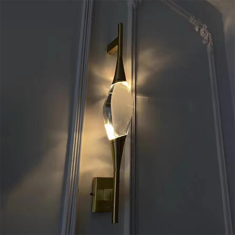 Crystal Wall Light Indoor Liner Design 60cm Minimalist Design Wall Sconce, Clear Glass Lampshade Wall Lamp,Decorative Wall Light for Bedroom Living Room Background Wall Lights 110-240V 2025 - $265.49 –P4
