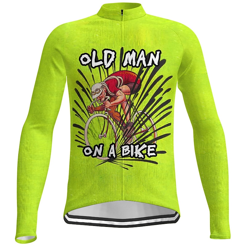 Men's Cycling Jersey Graphic Letter & Number Long Sleeve Bike Jersey Top with 3 Rear Pockets Mountain Bike MTB Road Bike Cycling Quick Dry Reflective Strips Back Pocket Moisture Wicking Sports Dark 2026 - $34.99 –P6