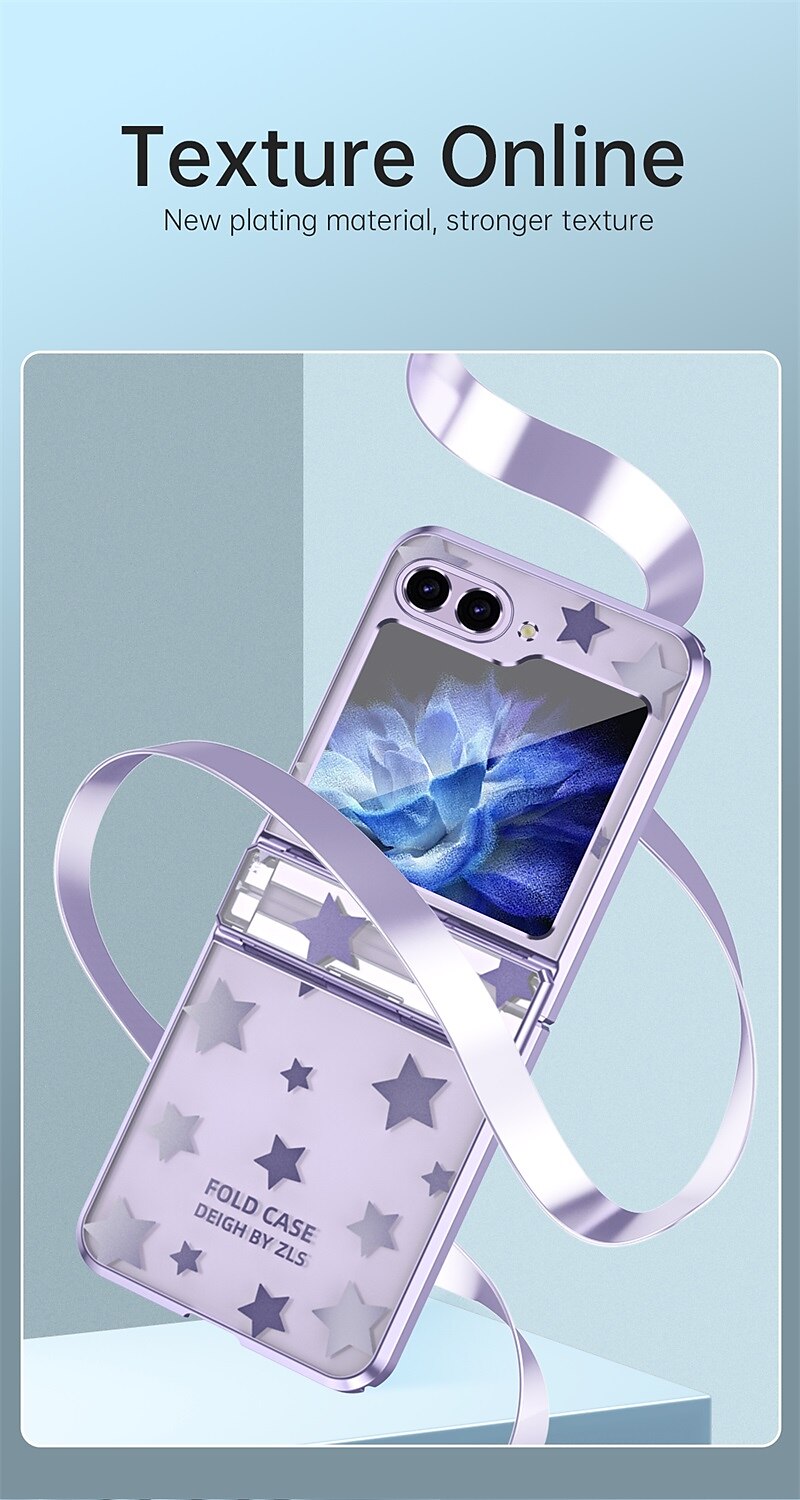 Phone Case For Samsung Galaxy Z Flip 6 Z Flip 5 Z Flip 4 Z Flip 3 Back Cover Slim Plating Full Body Protective Graphic PC 2025 - $23.99 –P3