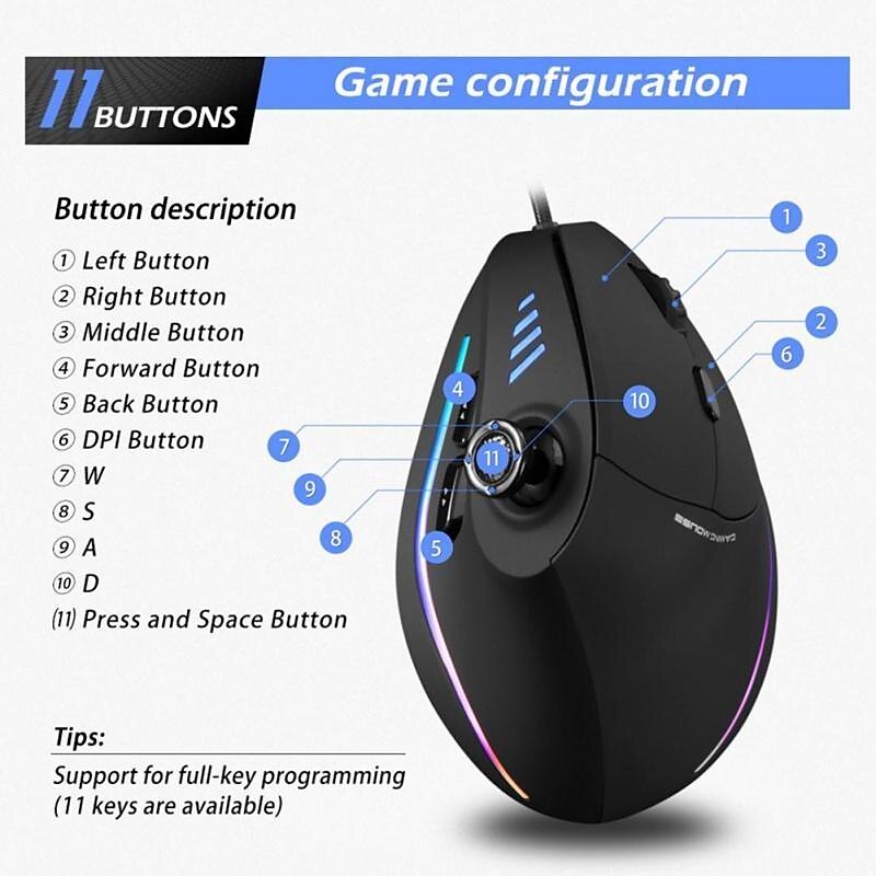 Gaming Mouse Programmable 11 Buttons USB Wired RGB Optical Remote Ergonomic Mouse Gamer Mice For PUBG LOL 2025 - $43.99 –P5