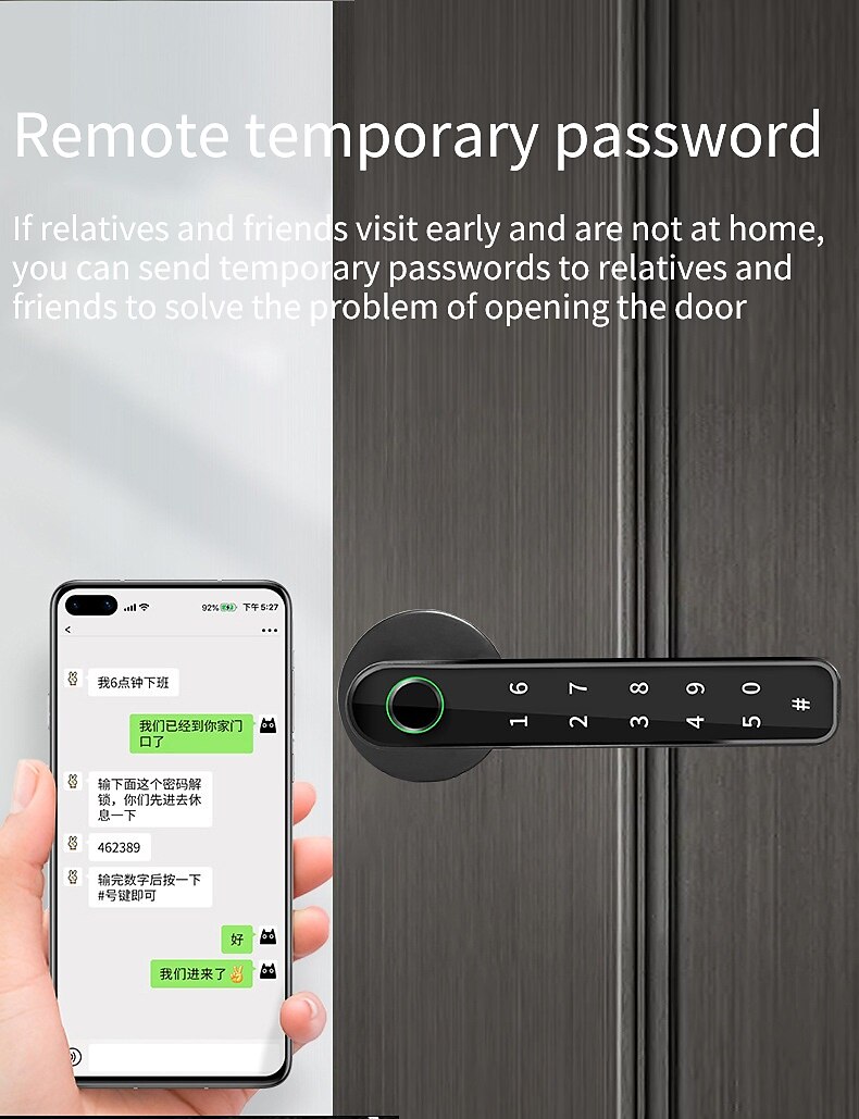 Bedroom Door Double Row Graffiti Smart Lock Home Indoor Wooden Door Fingerprint Lock Office Electronic Password Door Lock 2025 - $84.99 –P11