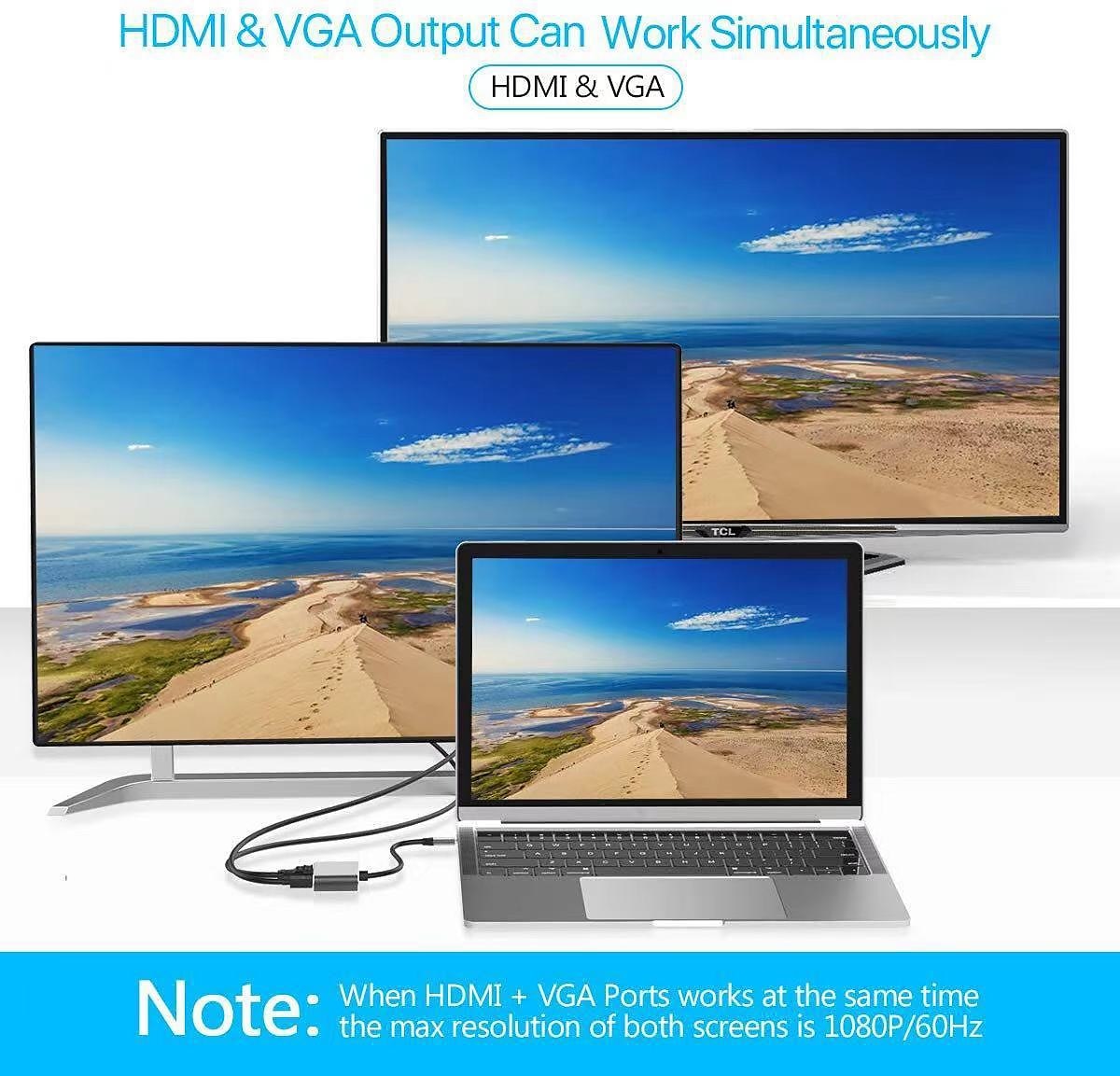 4k 30hz type c naar hdmi-compatibele usb c naar hdmi vga pd adapter converter usb 3.0 hub dock voor macbook samsung s20 xiaomi huawei 2025 - $15.99 –P7